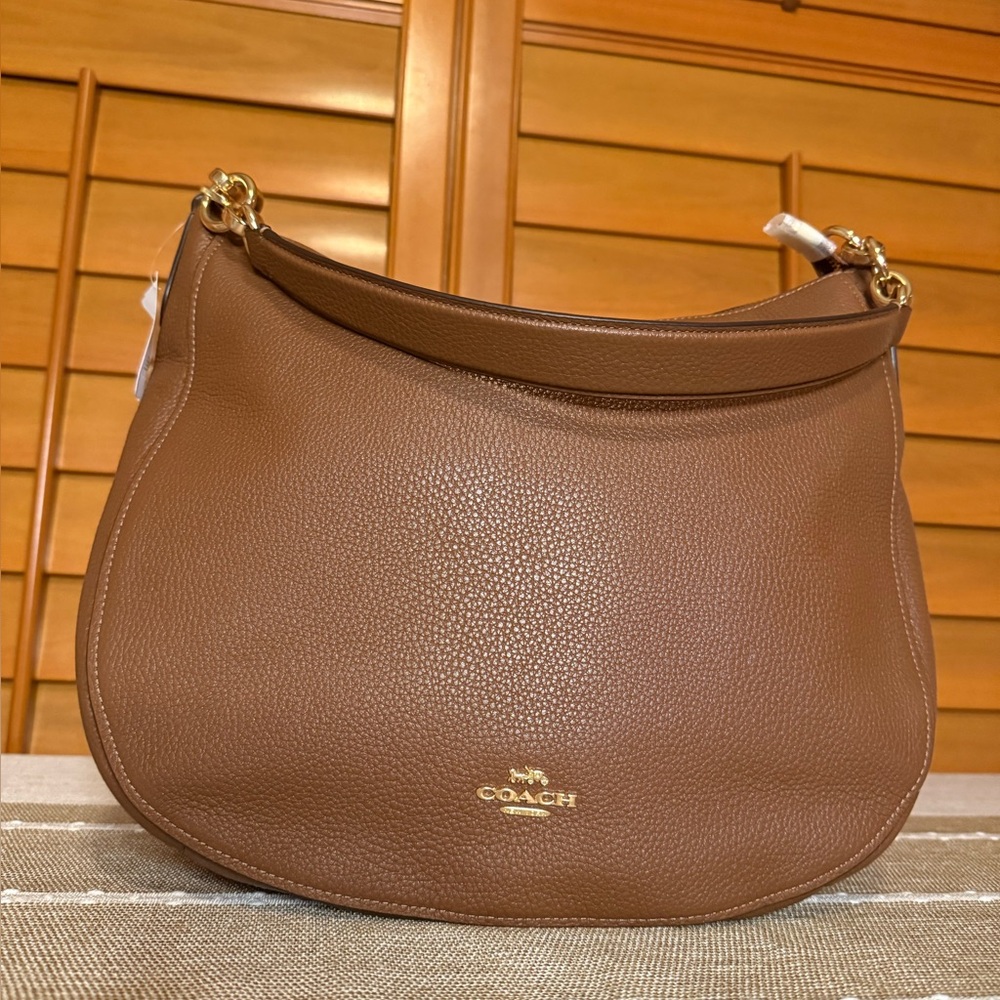 NWT! COACH~ ELLE Hobo Shoulder Bag in All Over Pebble Leather